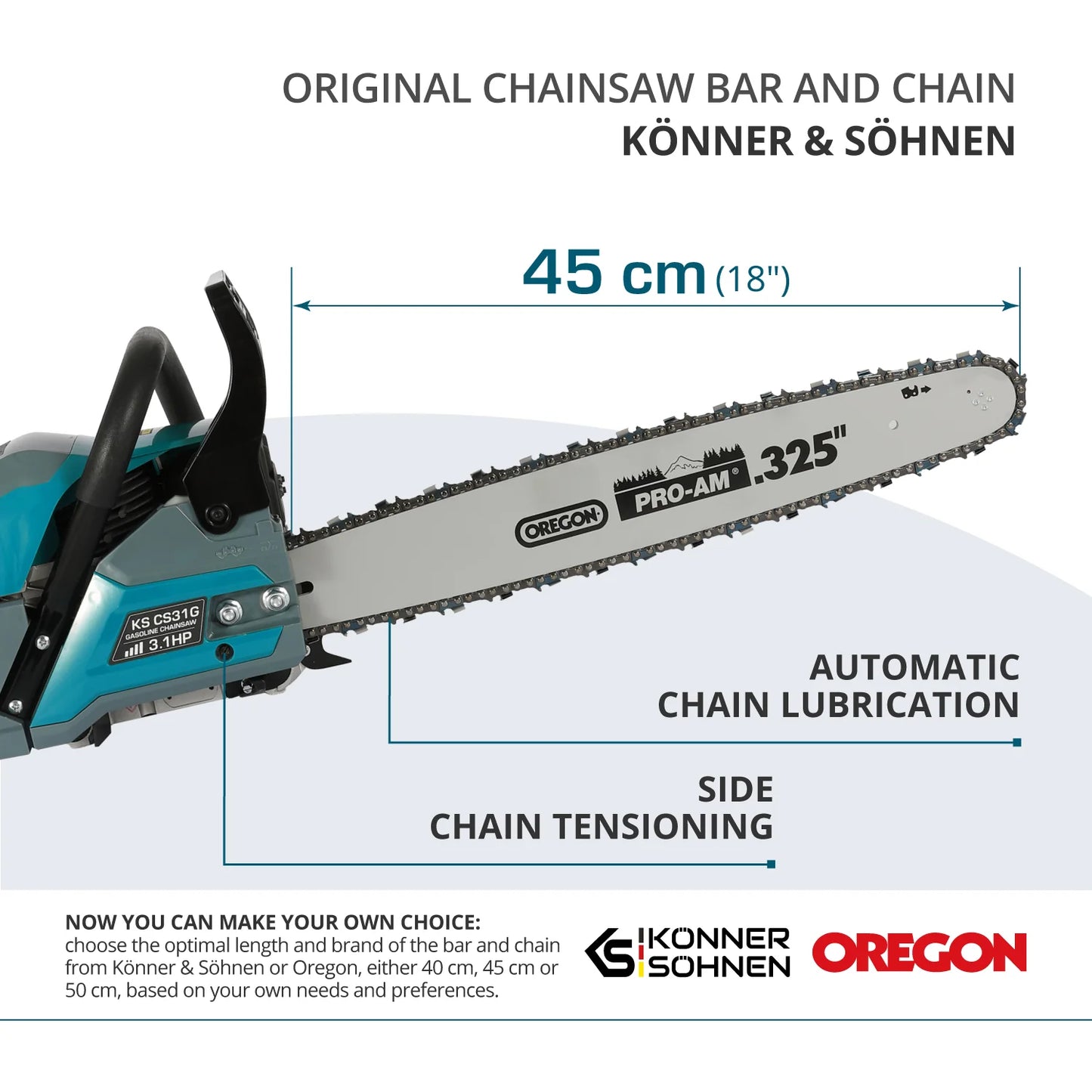 Gasoline chainsaw KS CS31G-18-1