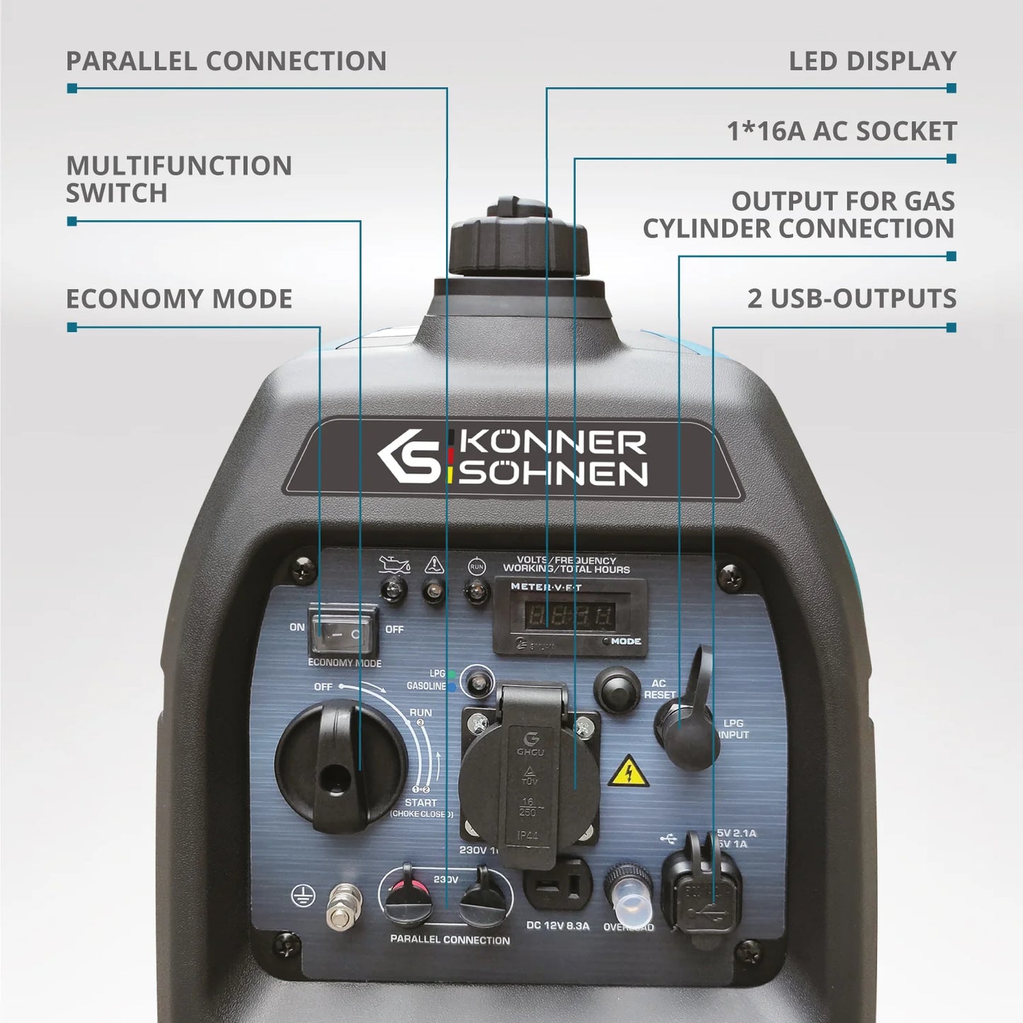 Inverter LPG/petrol generator KS 2100iG S