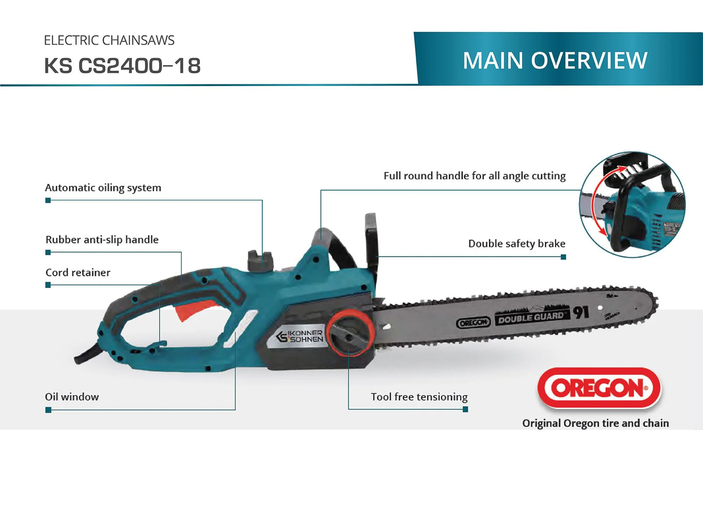 Electric chainsaw KS CS2400-18