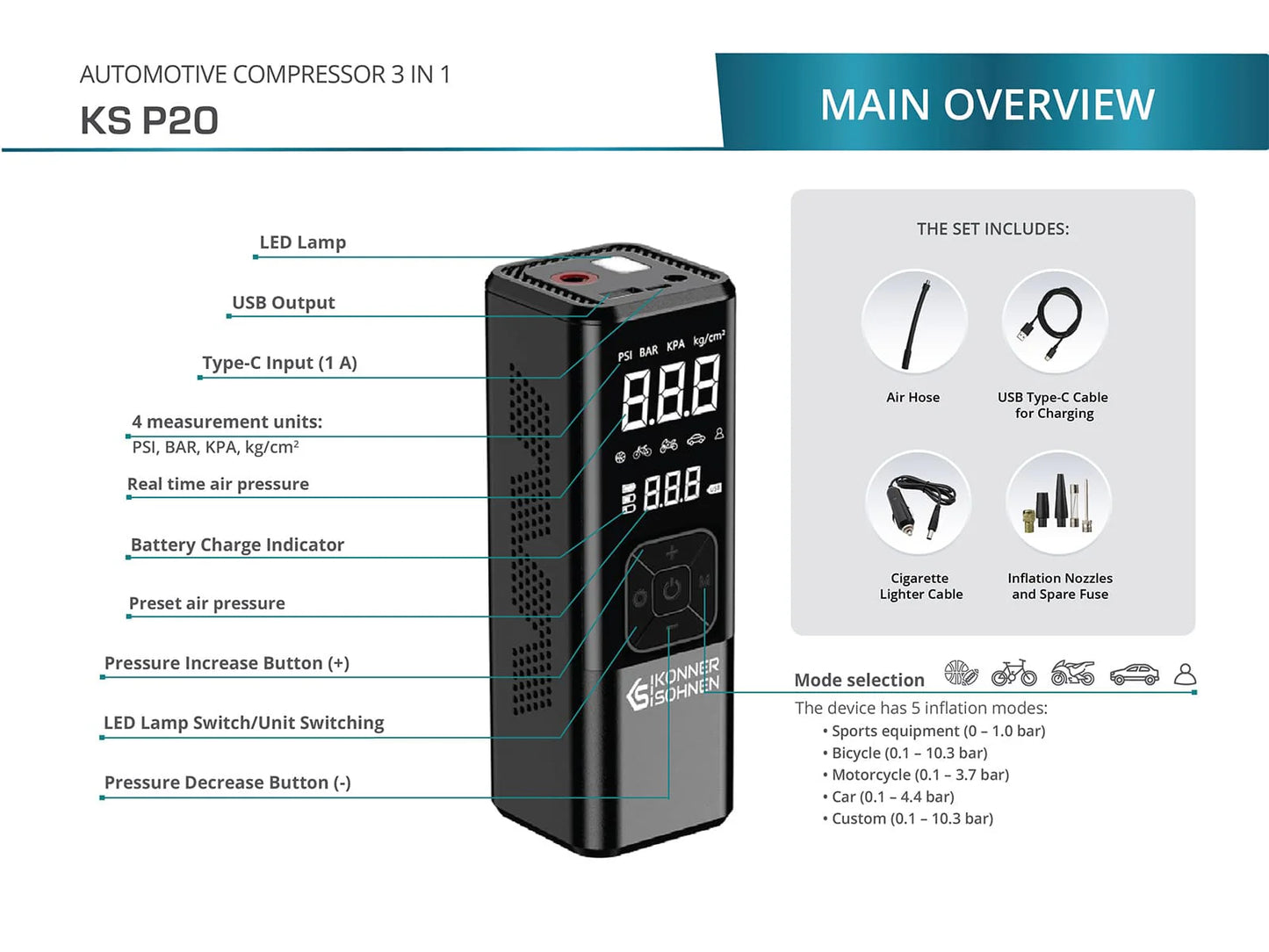 Battery-powered compressor KS P20